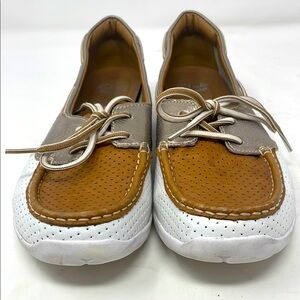 Clarks Soft Cushion Lace-Up Loafers Size 7 Excellent Condition